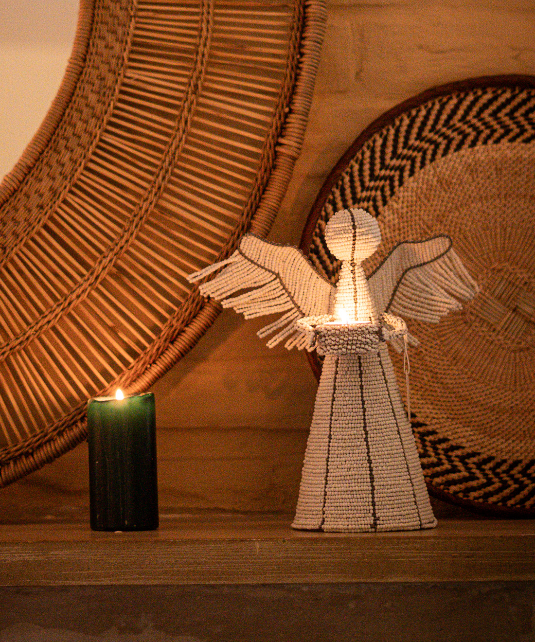 Beaded Angel Candle Holder