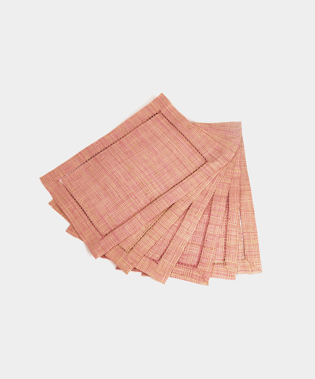 Pink Raffia Placemats (Set of 6)