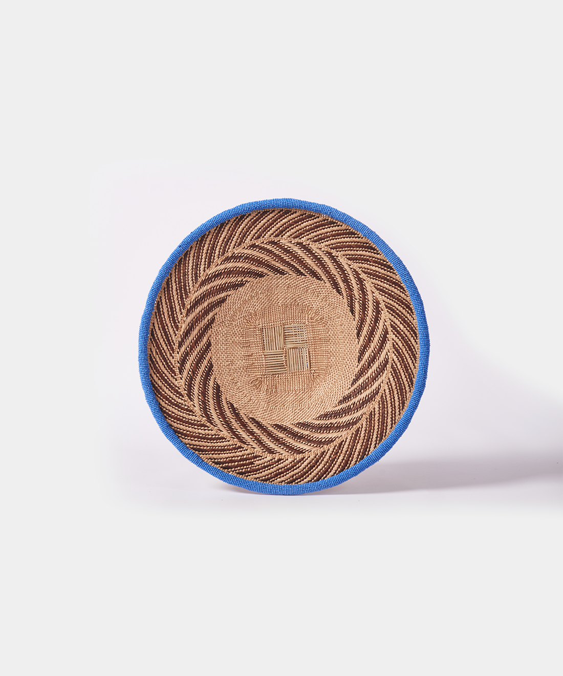 Beaded Wall Baskets in Solid Blue