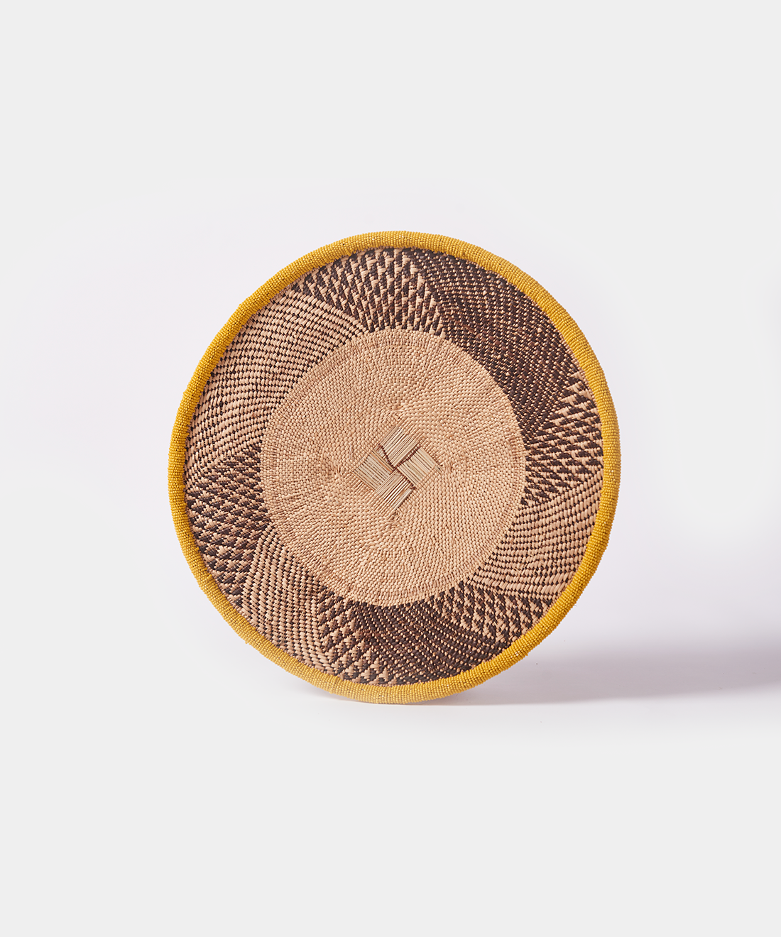 Beaded Wall Baskets in Solid Yellow