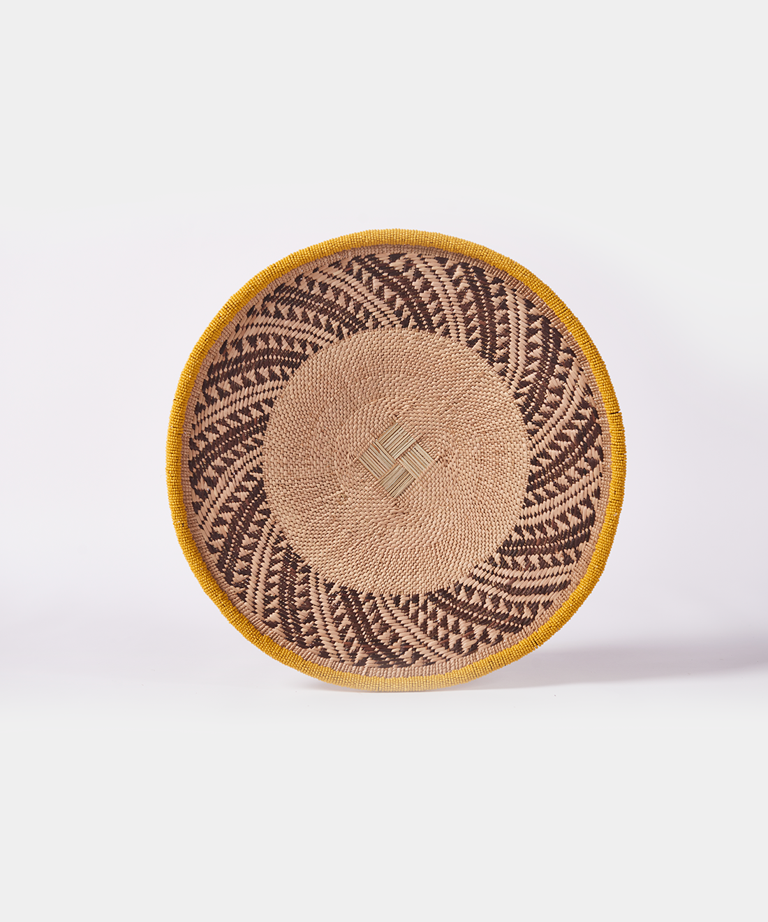 Beaded Wall Baskets in Solid Yellow