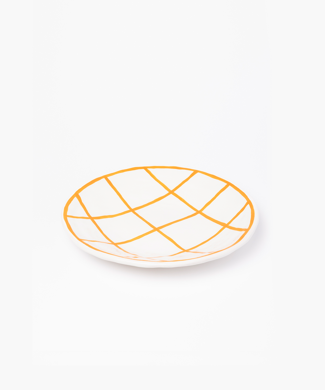 Orange Check Ceramic Plate