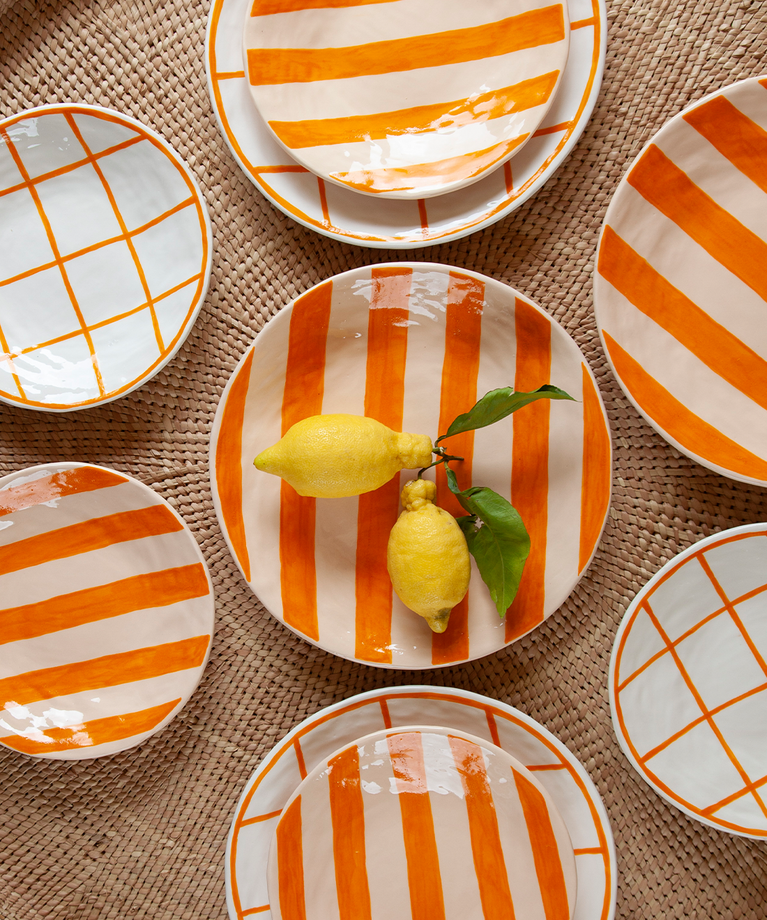 Orange Stripe Ceramic Plate