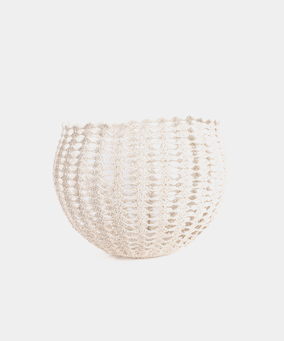 Crochet Moon Basket in White