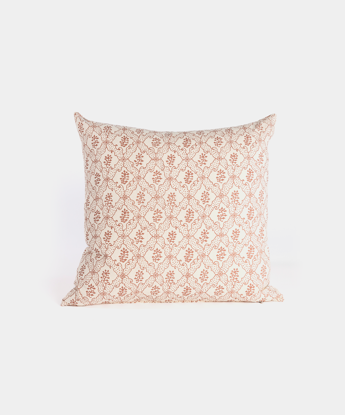 Lattice Flower Cotton Scatter Cushion in Pink