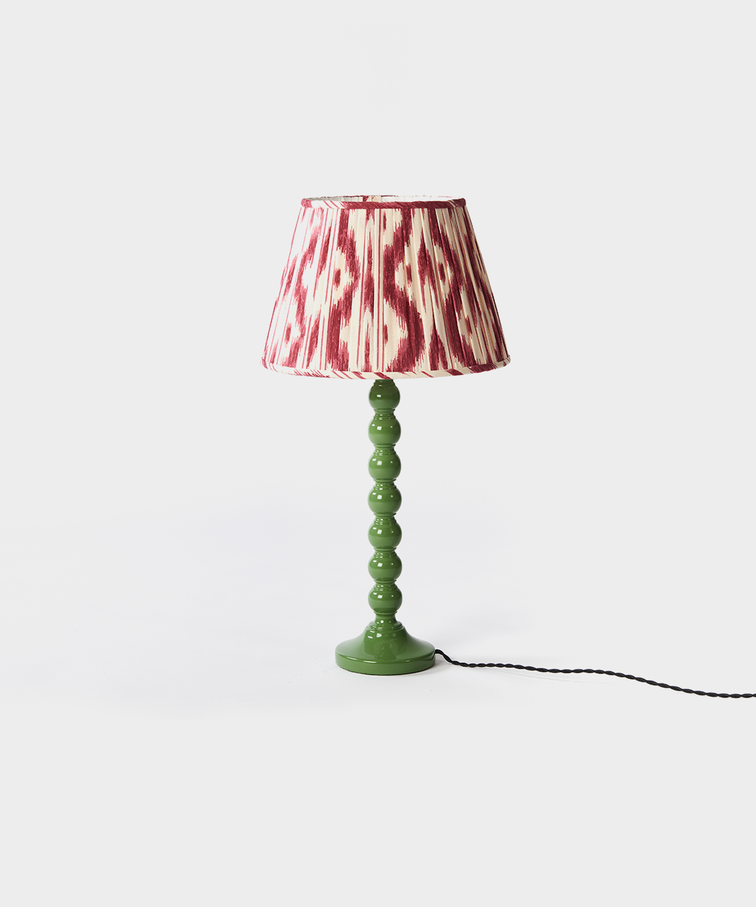 Sage Green Bobbin Lamp With Shade Set