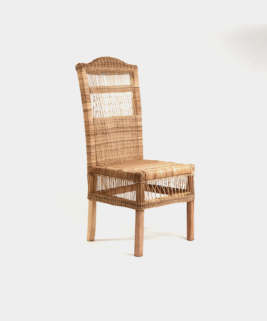 Traditional Open Weave Cane Dining Chair