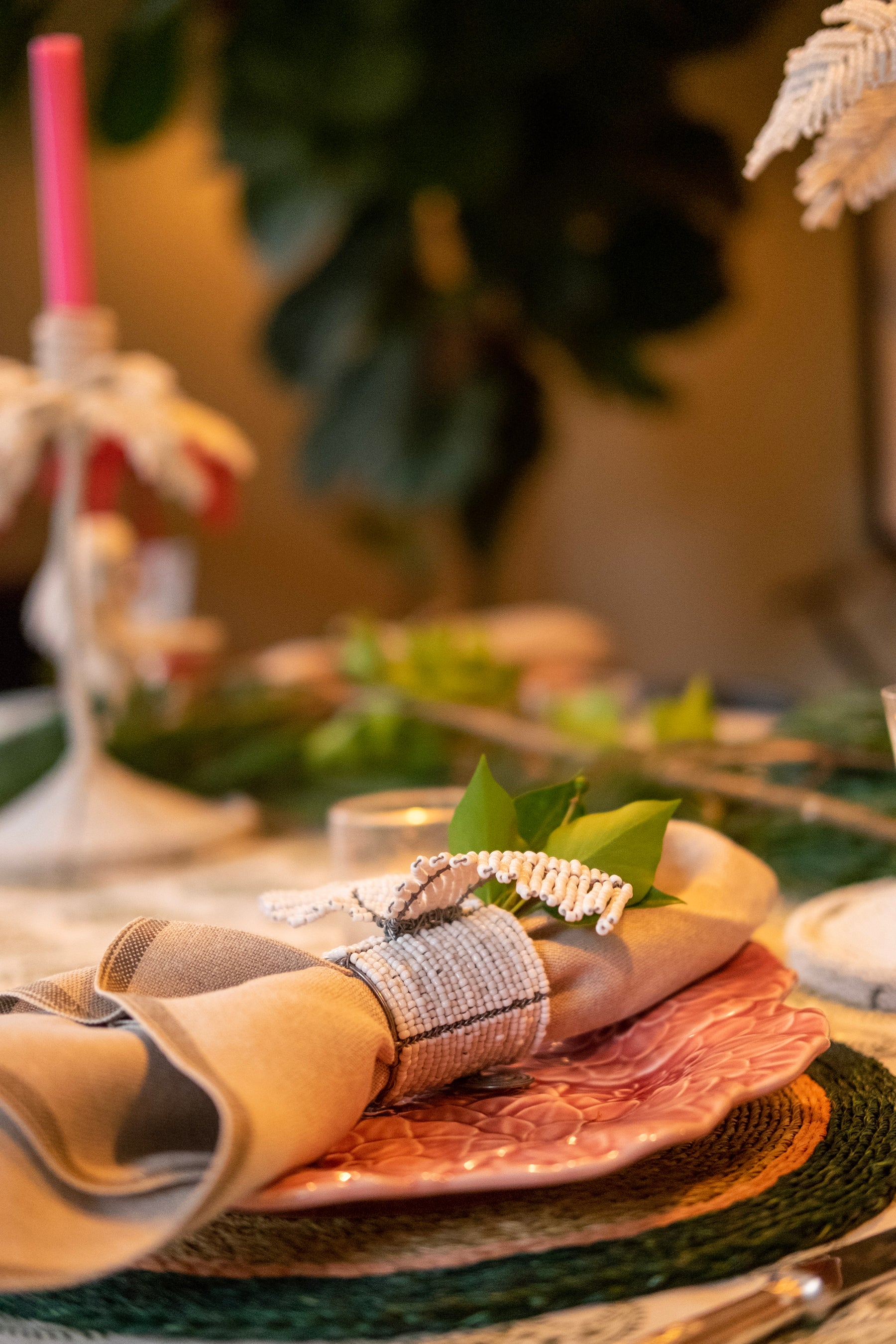 Beaded Angel Wing Napkin Rings