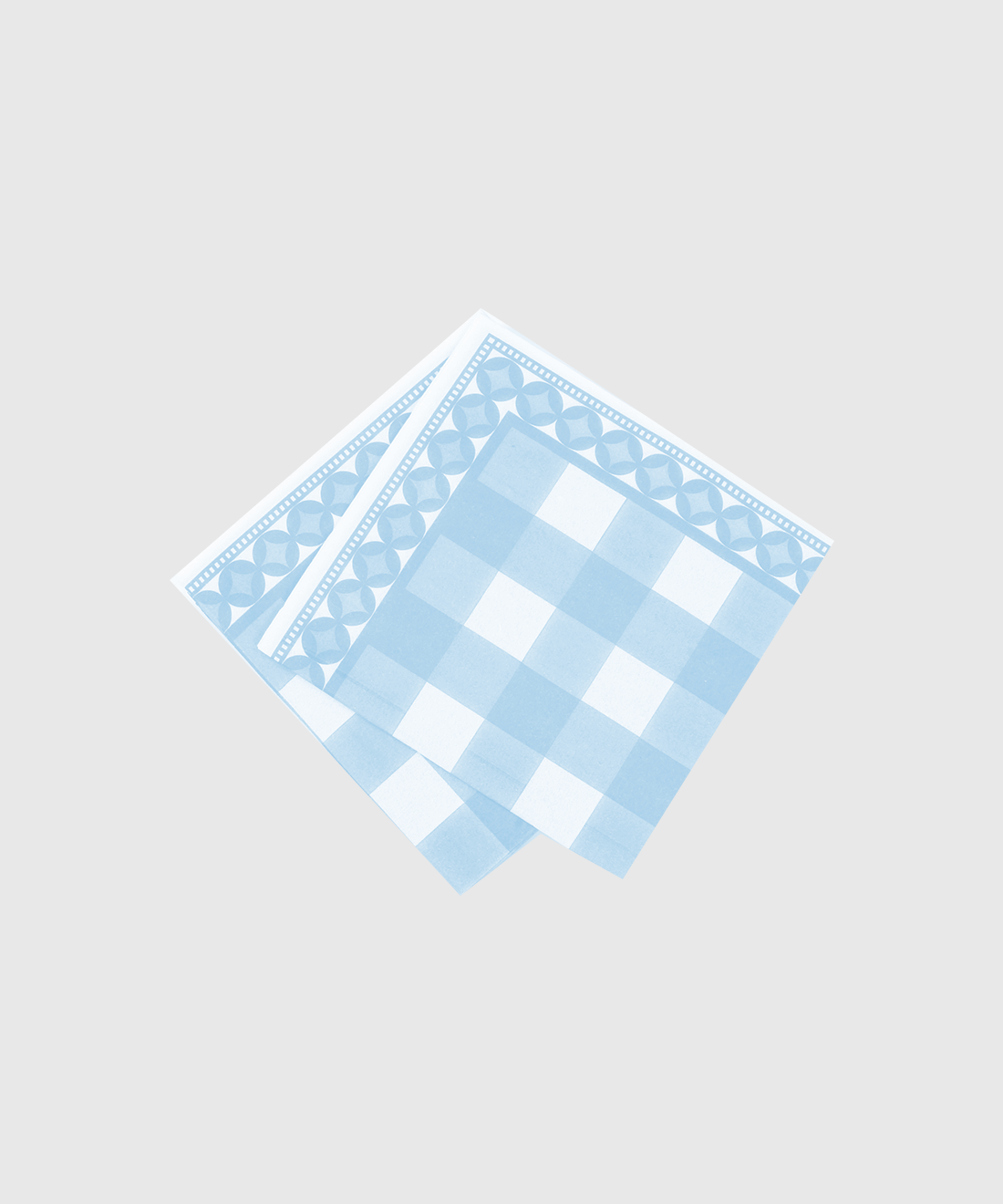 Printed Paper Napkins in Light Blue Check