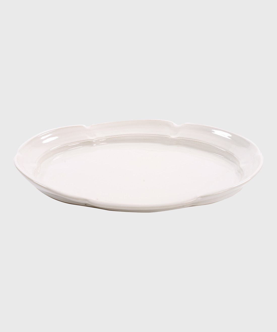 Ceramic Scalloped Platter in White