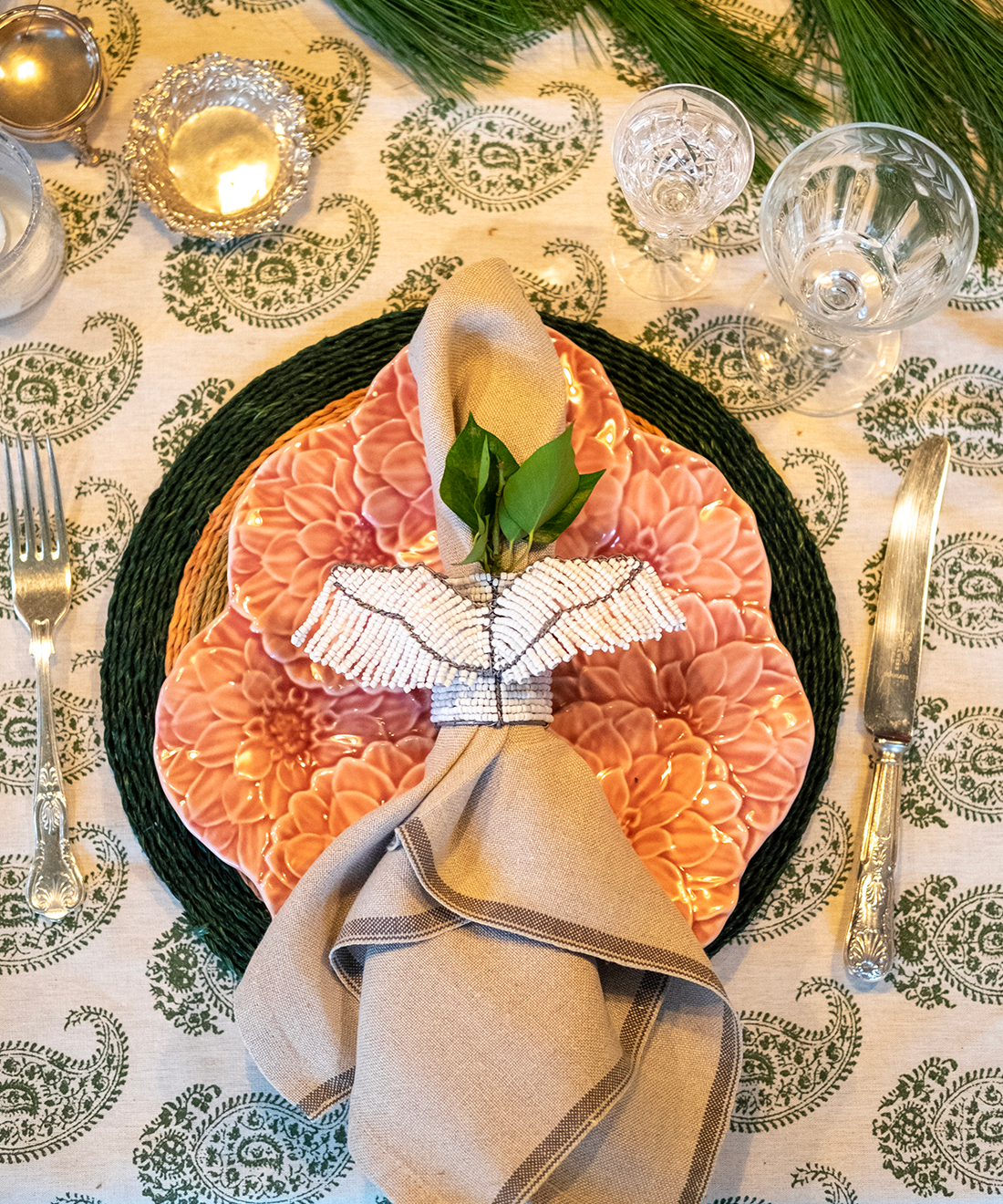 Beaded Angel Wing Napkin Rings