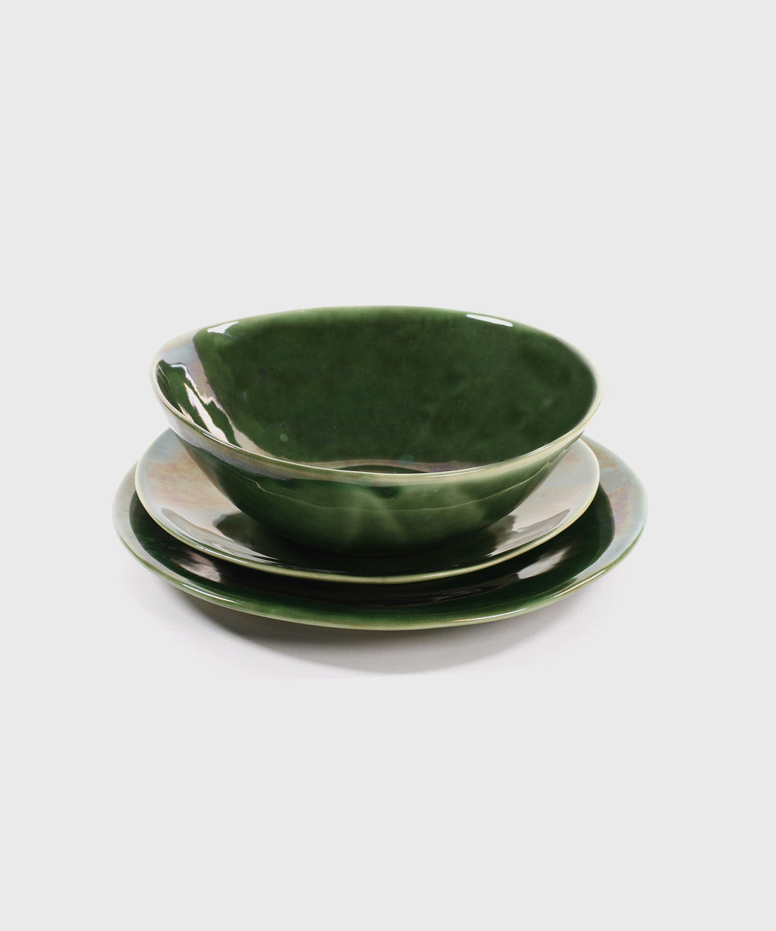 Medium Bowl in Fig Green