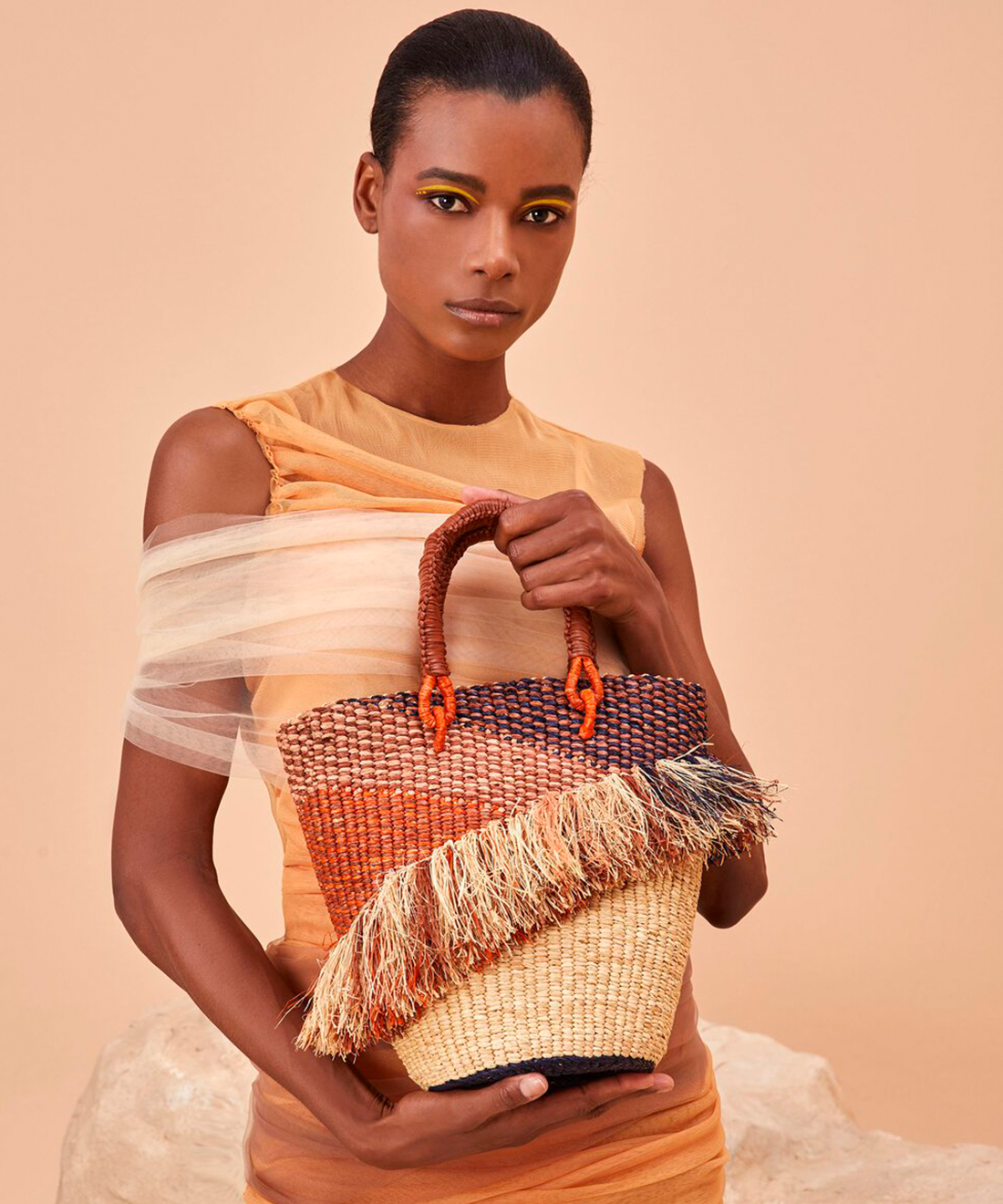 Tia Ruffle Bucket Bag