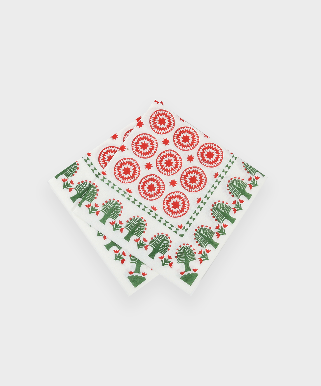 Printed Paper Napkins in Suzani Red