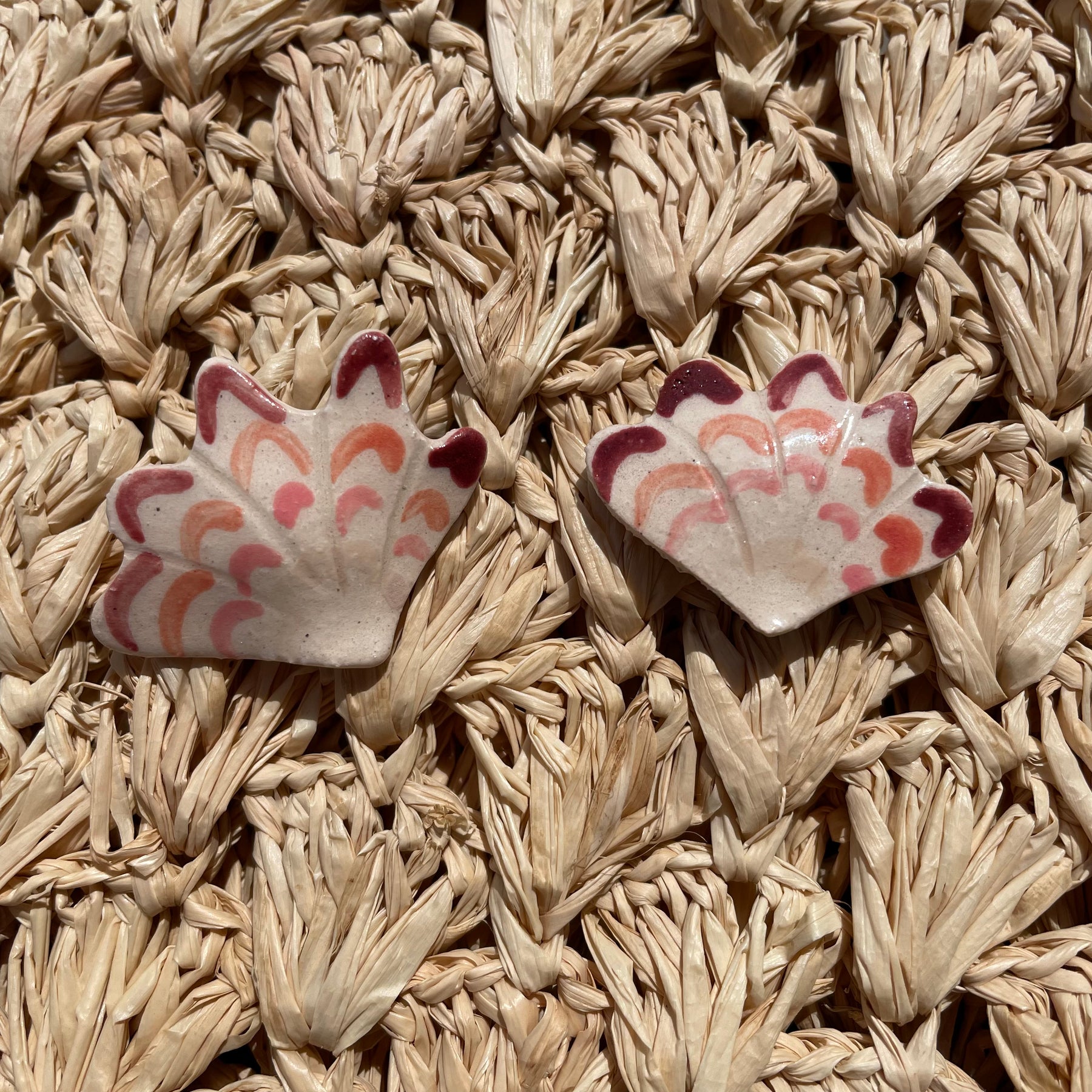 Ceramic Shell Stud Earrings - 3