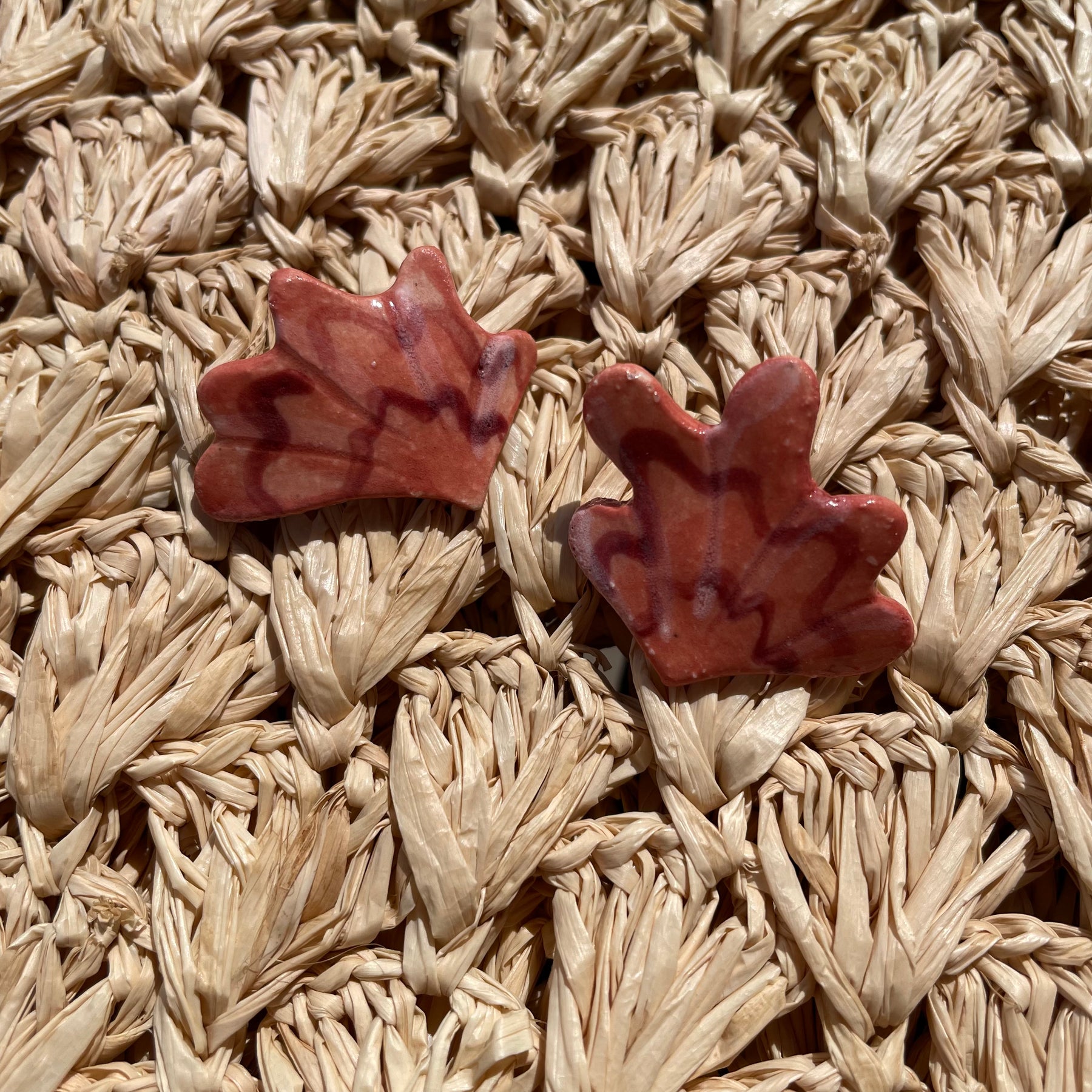 Ceramic Shell Stud Earrings - 9
