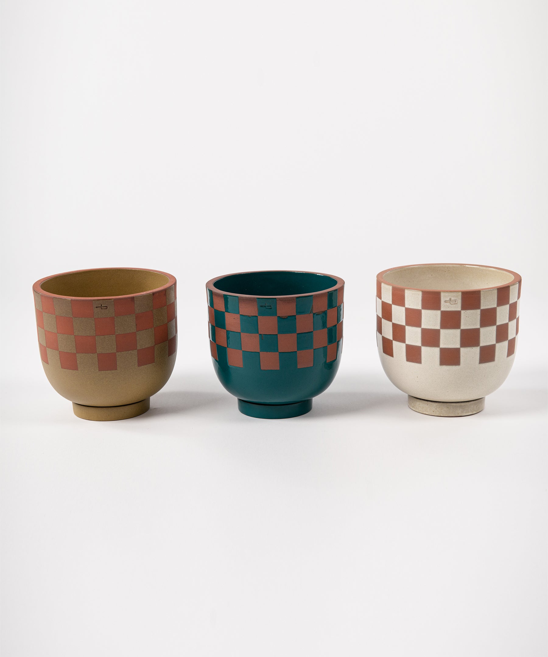 Terracotta and Check Pots