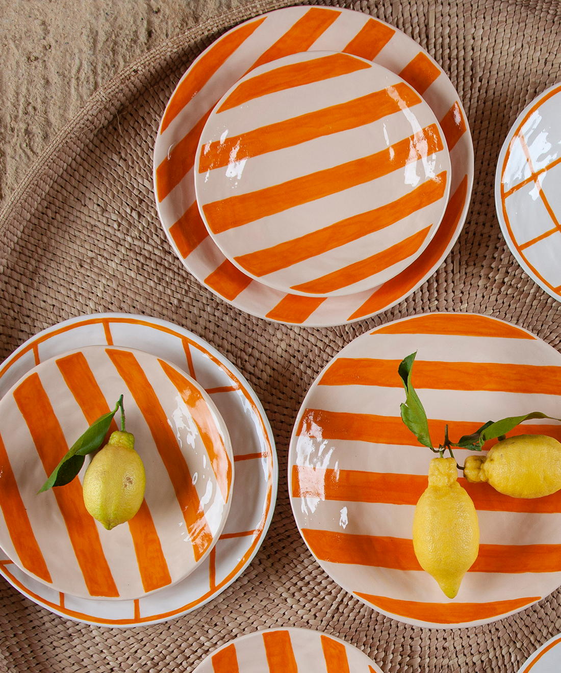 Pink and Orange Ceramic Plate