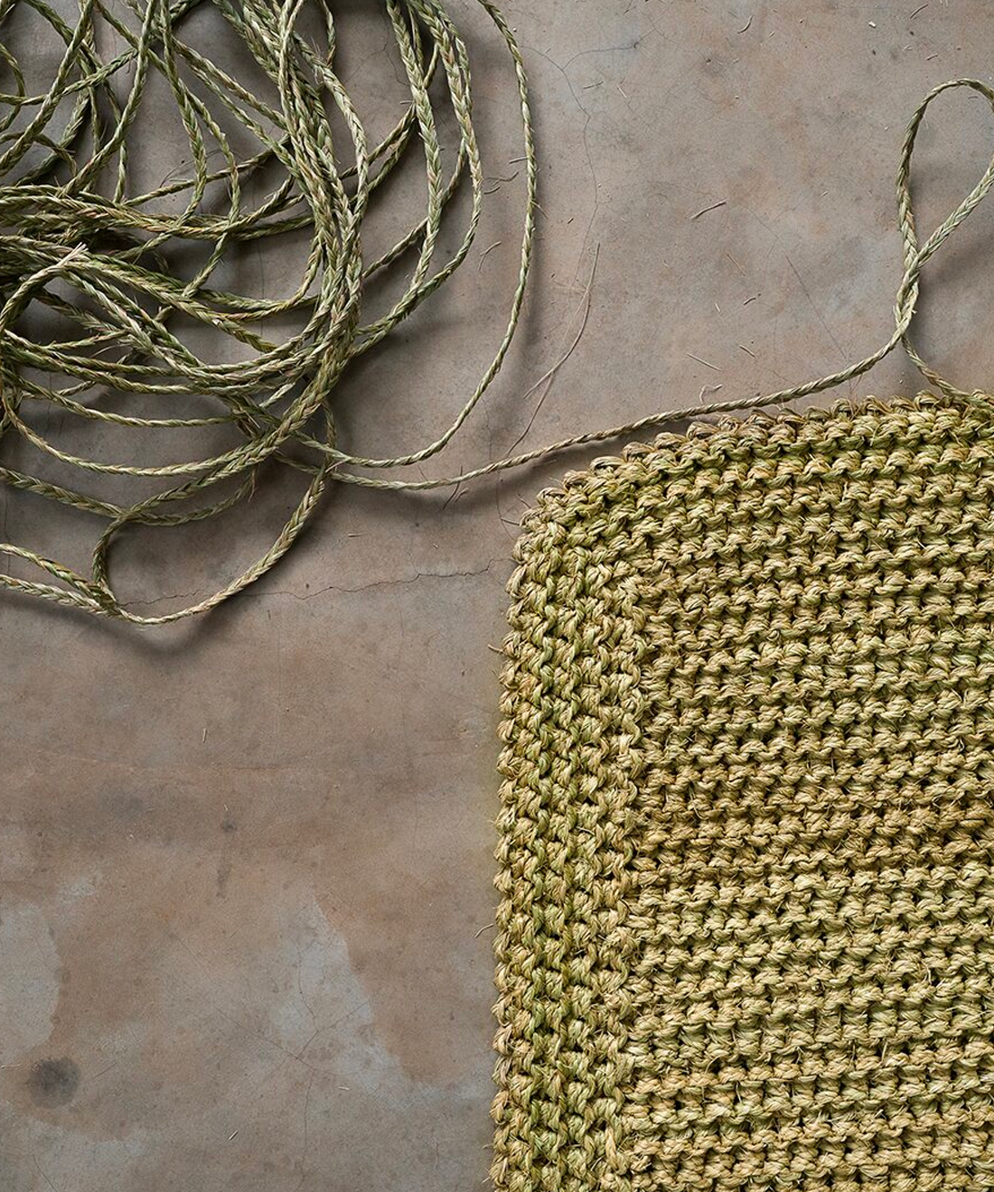 Rectangular Crochet Rush Mat