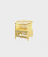 Kids Single Cane Chair in Yellow
