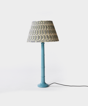 Stone Blue Bamboo Lamp With Shade Set