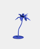 Beaded Palm Candlestick in Dark Blue