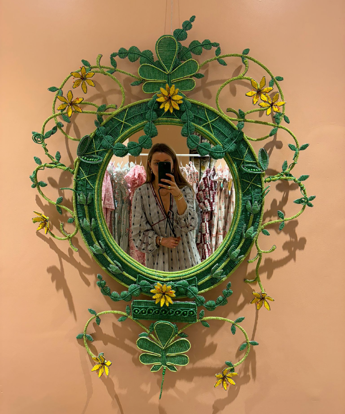 Botanical Mirror in Green