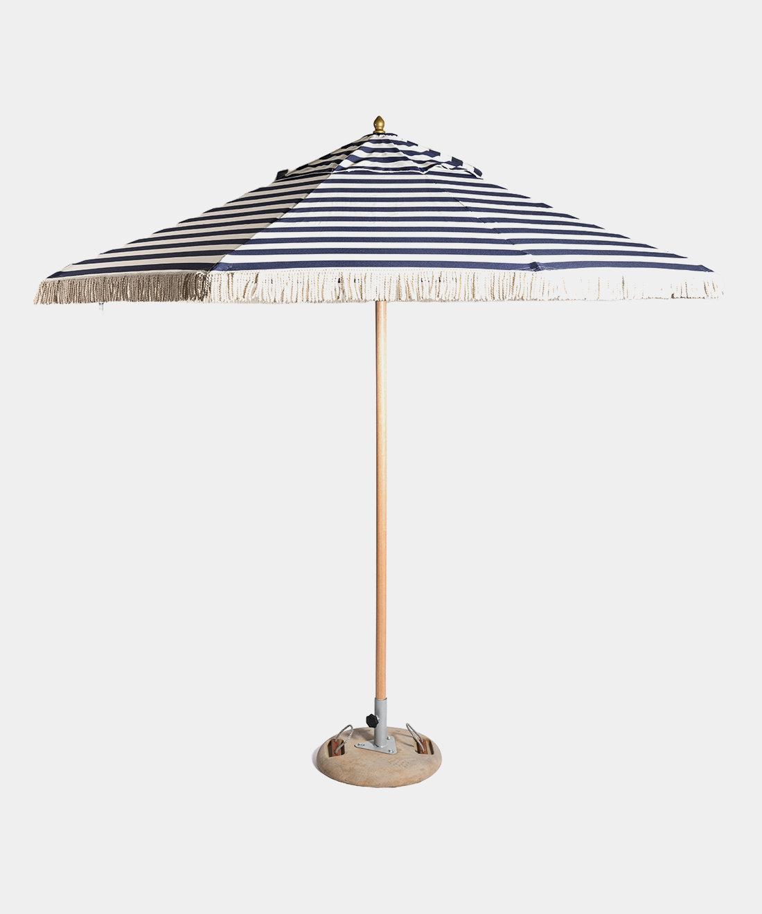 Sun Parasol Set with Tassels in Navy Stripe (Three Sizes Available)