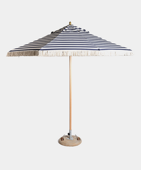 Sun Parasol Set with Tassels in Navy Stripe (Three Sizes Available)