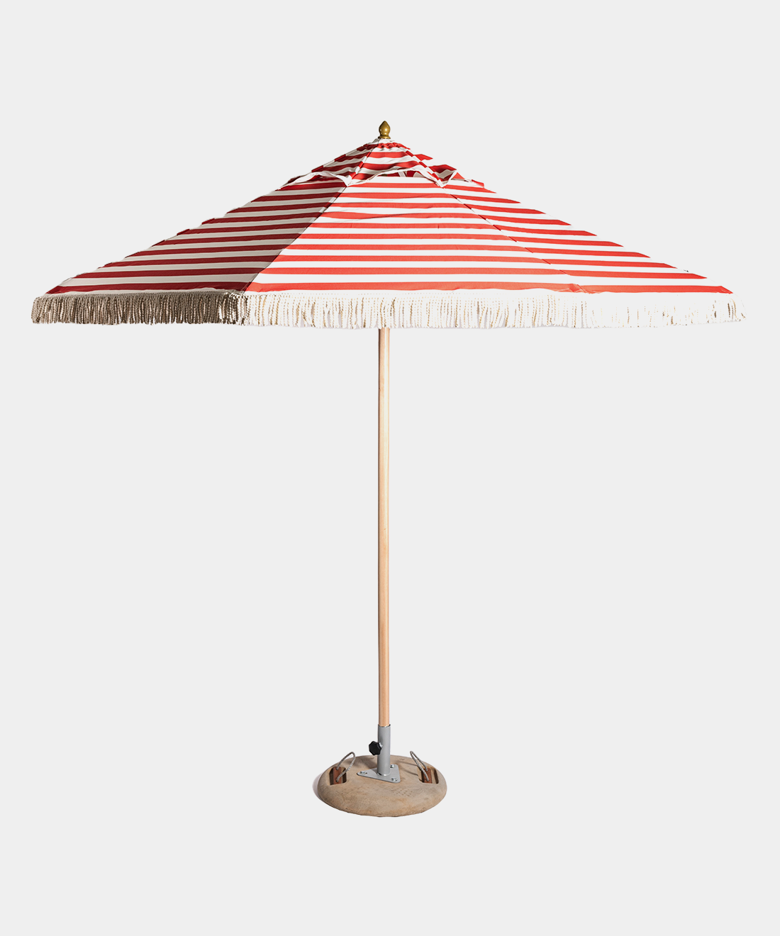 Parasol with Tassels in Red Stripe, 300cm