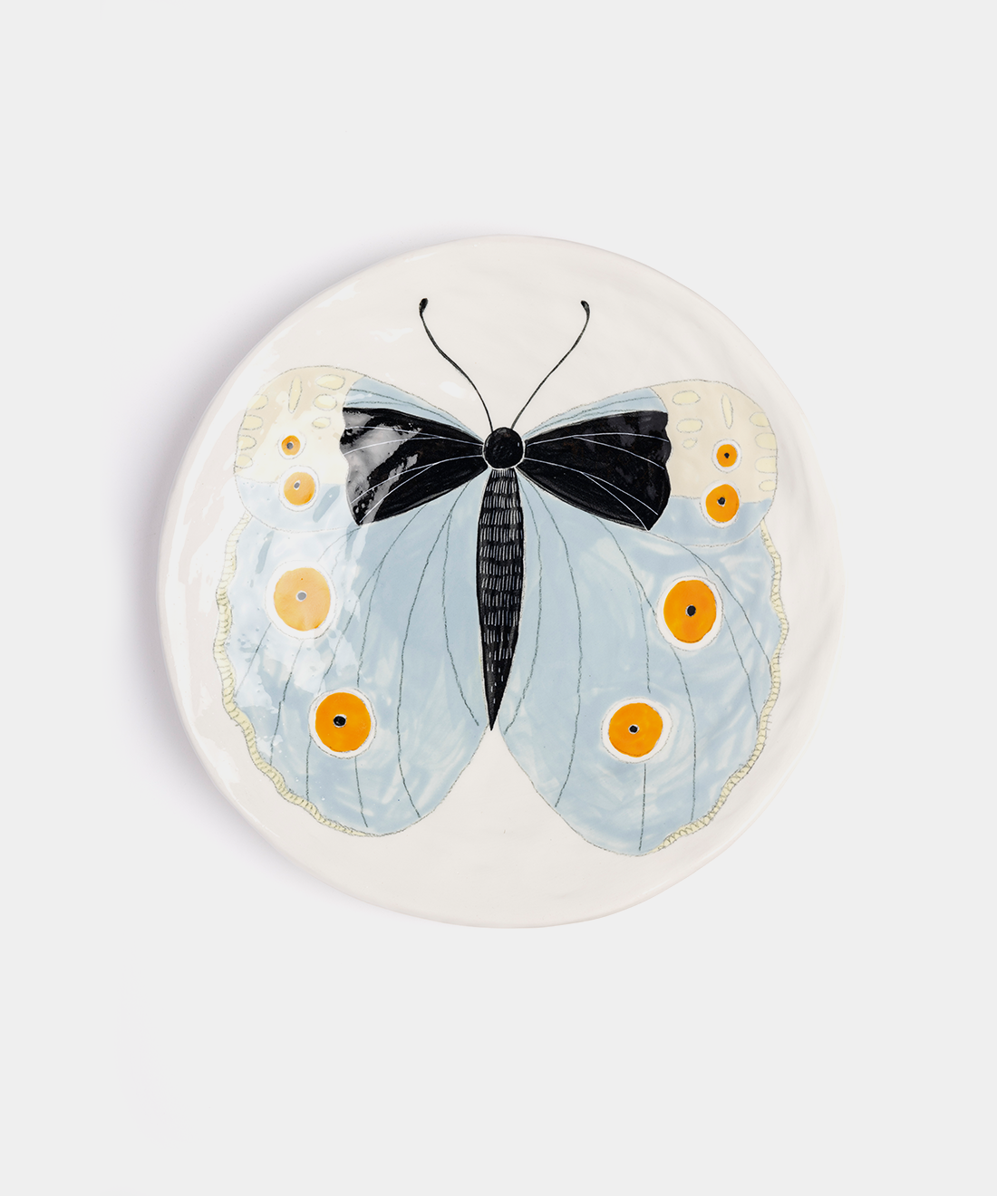 Medium Butterfly Ceramic Plates, 12