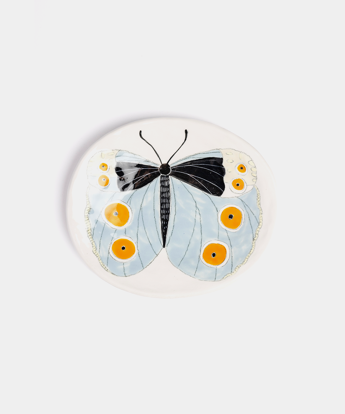 Small Butterfly Ceramic Plates, 12