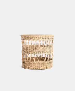 Round Open Weave Cane Planter