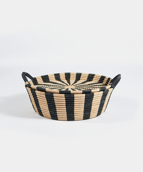 Small Striped Basket in Black