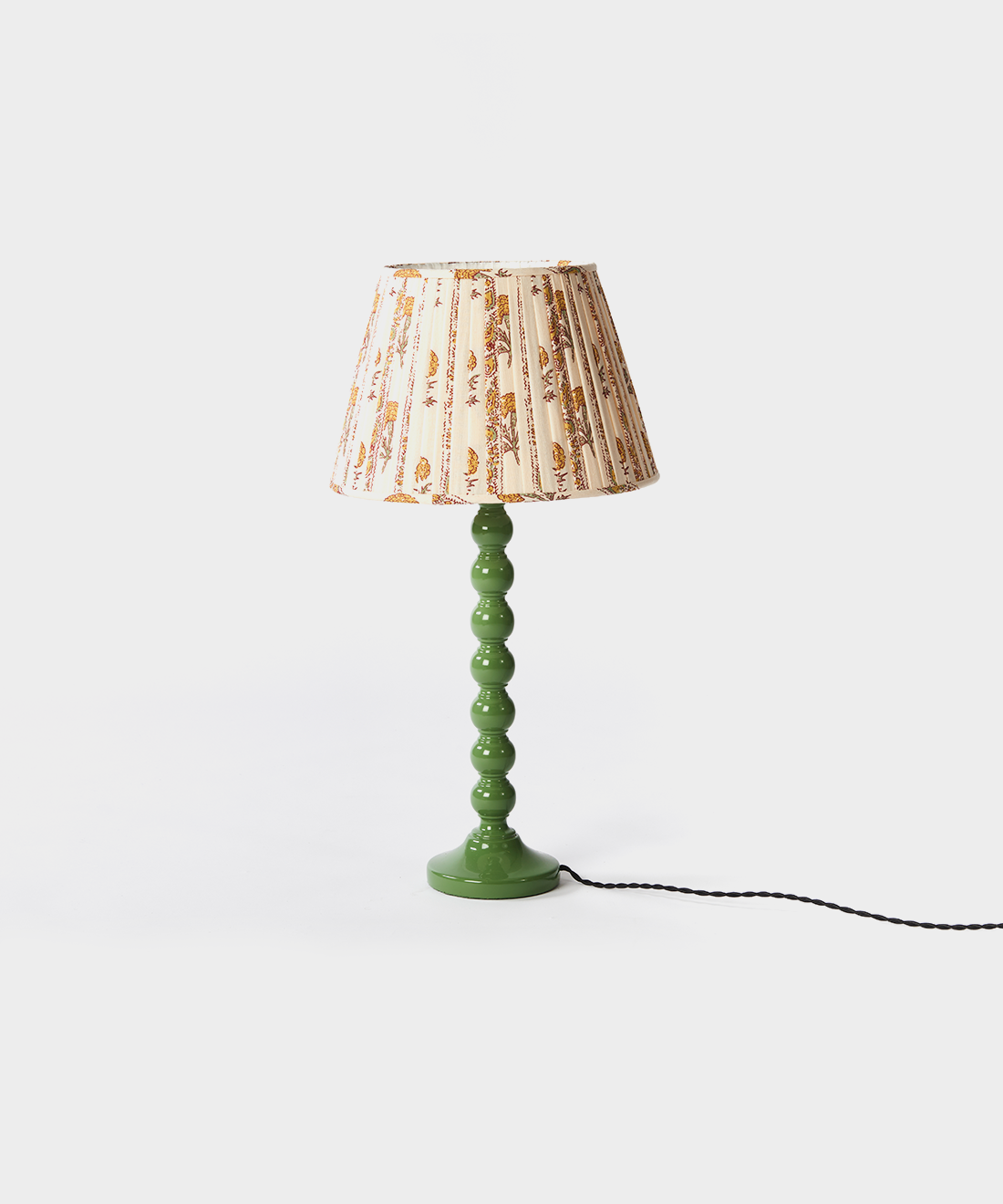 Sage Green Bobbin Lamp With Shade Set