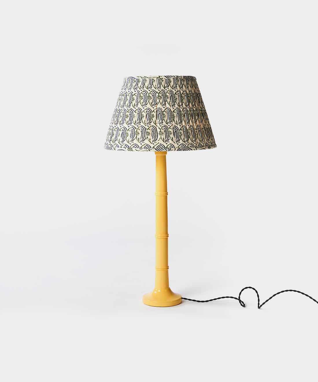 Citron Bamboo Lamp With Shade Set