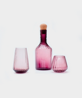 Hand-Blown Recycled Glass Carafe in Pink