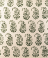 Whiteman & Mellor's Paisley in Green, Cotton Fabric by the Meter