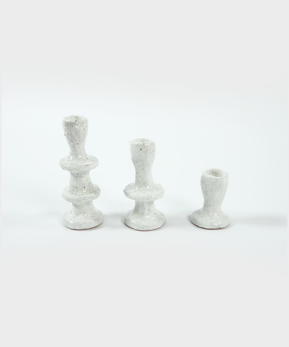 Wonky Candlesticks in Speckled White