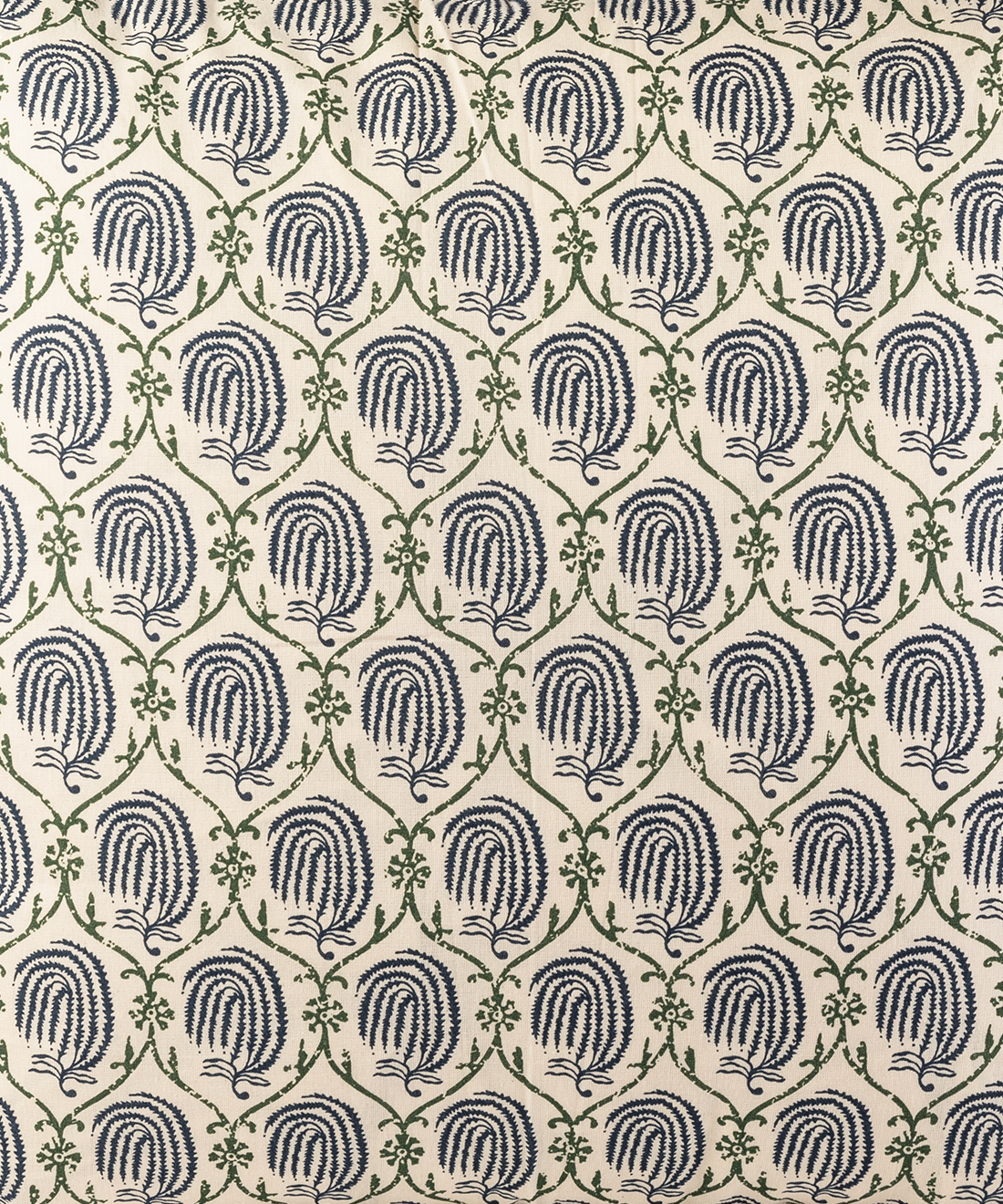 Whiteman & Mellor's Trellis in Blue, Cotton Fabric by the Meter