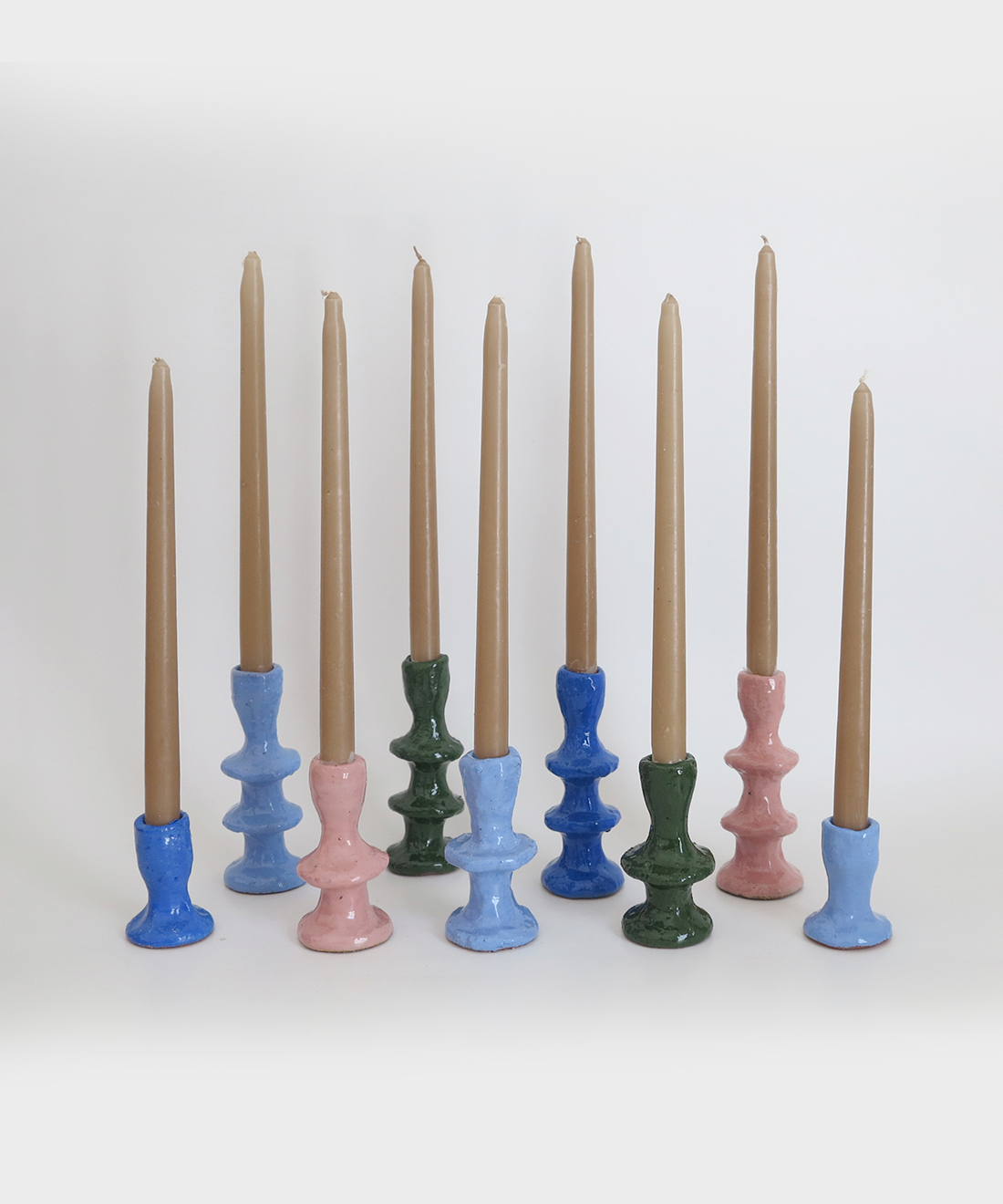 Wonky Candlesticks in Dusty Pink