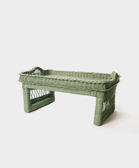 White wicker bed tray deals