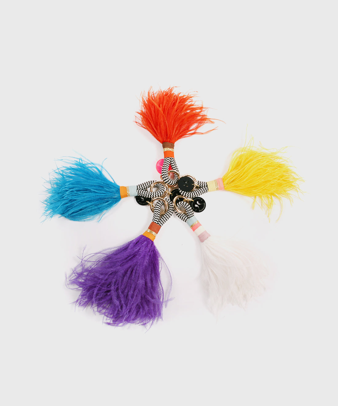 Chommies Keyring with Orange Feathers