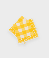 Printed Paper Napkins in Yellow Check