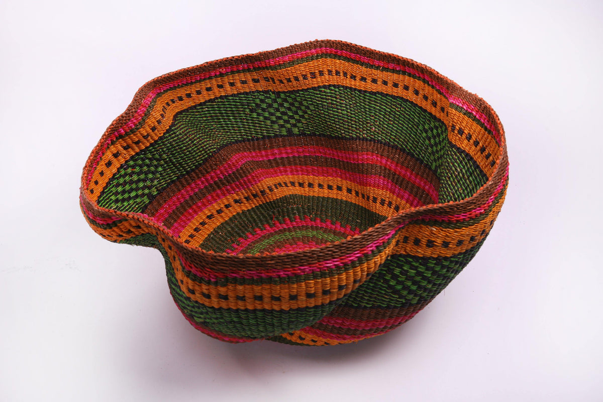 Baba Wave Basket in Orange and Green