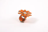 Beaded Orange Flower Napkin Rings