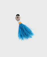 Chommies Keyring with Bright Blue Feathers