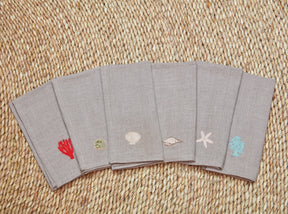 Mogalakwena shell embroidered napkins - set of 6