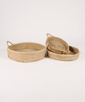 Woven Round Trays with Handles