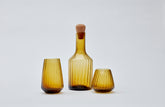 Hand-blown recycled glass short tumbler in amber